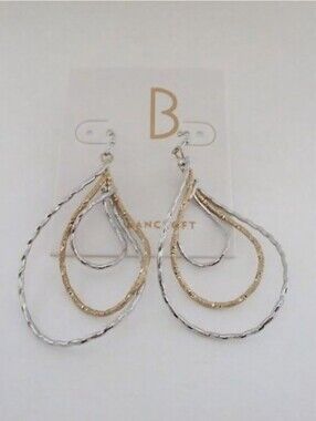 Bancroft Gold and Silver Teardrop Earrings